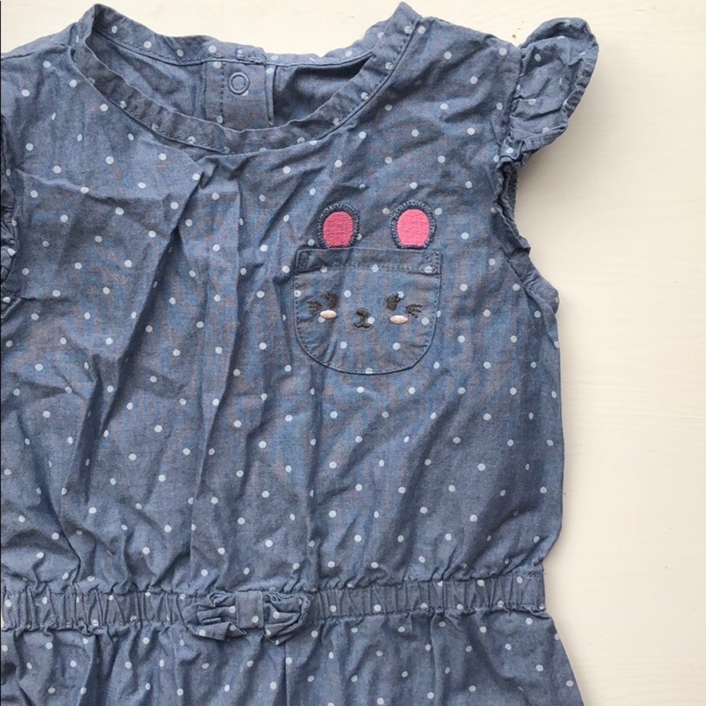 Gymboree polka dot jumper with mouse pocket